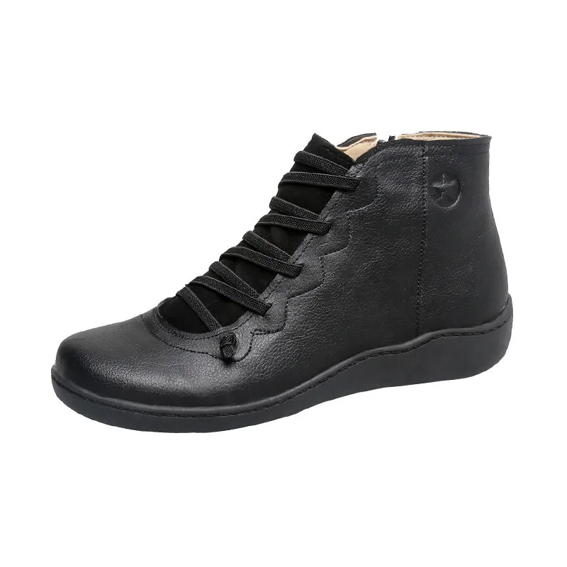 RIMA-Bottines vintage en cuir confortables pour femmes