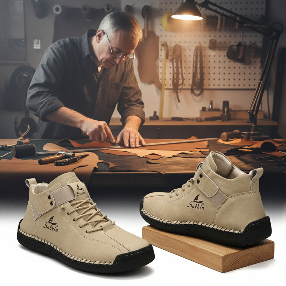 Amélia- Bottines en cuir confortables et antidérapantes pour femmes