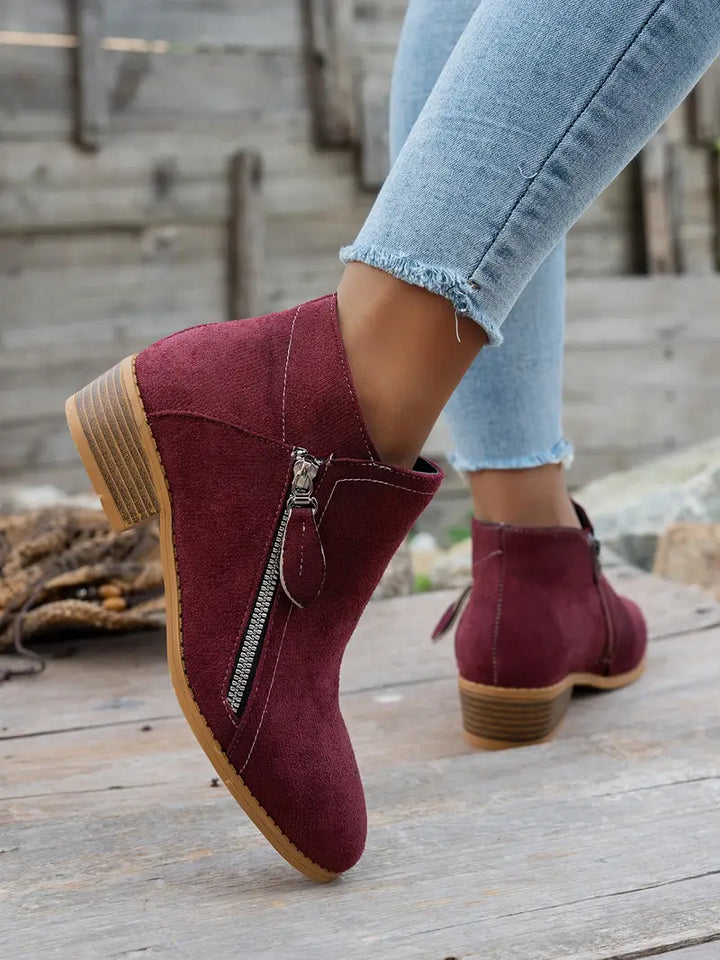 April- bottines en daim confortables et chaudes pour femmes