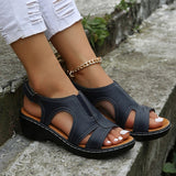 Orlene- Sandales en cuir à semelles compensées et antidérapantes